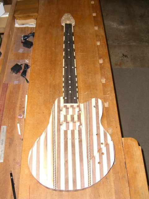 Body shaped and fretboard