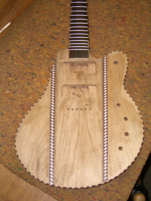 Body ainding inlays sanded after glue